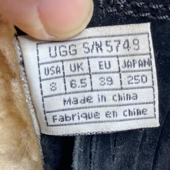 UGG Gaviota Black Suede Boots, women's size 8, multi wrap/fringe. - Picture 9 of 9